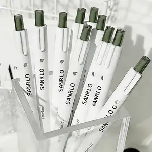 Heart-Shaped Quick-Dry 0.5mm Button Pen, High Aesthetic Exam Brushing Pen, Office Signature Pen, Stylish Writing Tool