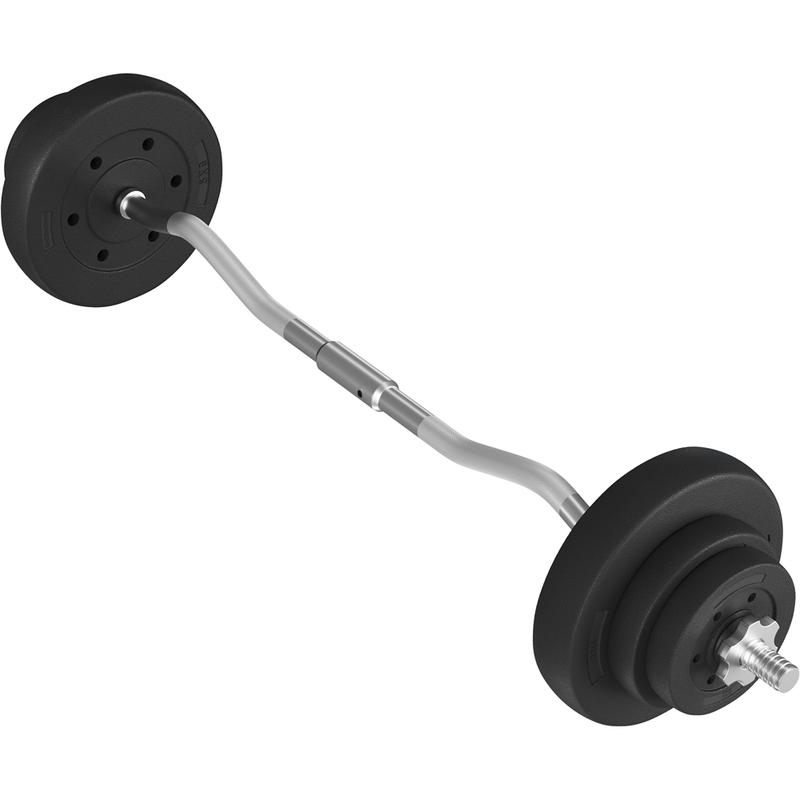 【Valentine Gift】Yaheetech Barbell Set - Olympic Curl Bar & Weights (44LB, 55LB, 66LB) with Chrome Finish & Black Color, Home Gym Equipment, Arm Exercise Equipment, Home Workout Equipment