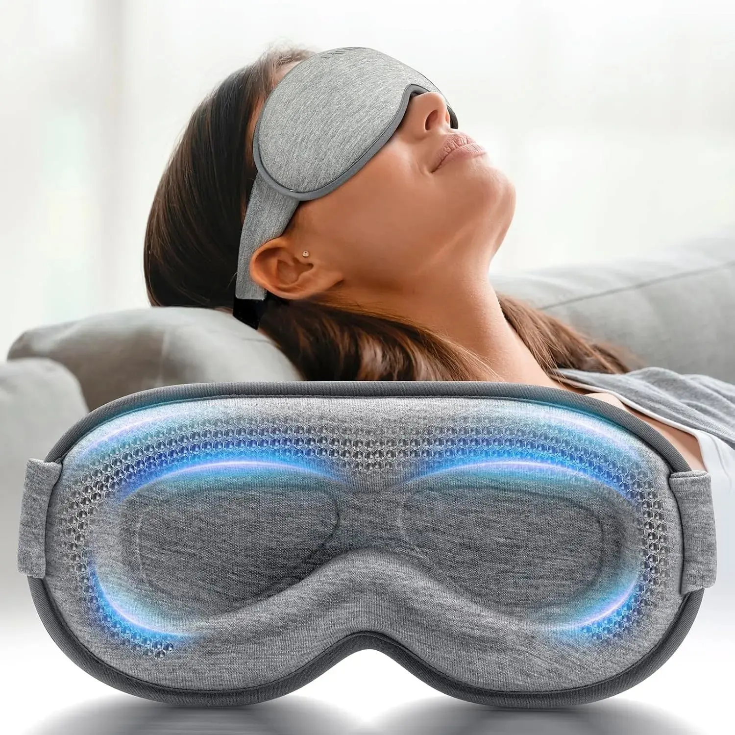 Weighted Eye Mask for Sleeping - Blackout Sleep Mask for Women Men, Lash Extension Eye Covers, Memory Foam, 3D Contoured, Airplane Travel Essentials, Blindfold for Meditation