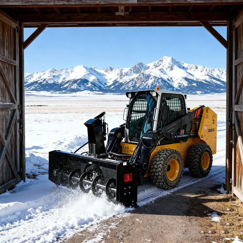 LANDY Skid Steer 72" Hydraulic Snow Blower Direct Drive Heavy Duty Snow Removal Attachment