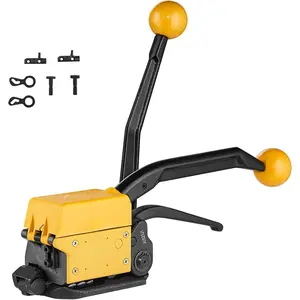 VEVOR Steel Banding Strapping Kit, Heavy Duty Banding Sealer Tool with 100 ft Binding Straps, 100 Metal Clasps, Manual Pallet Packaging Strapping Kit for Warehouse, Transportation, Industrial BundlingVEVOR Super Brand Day