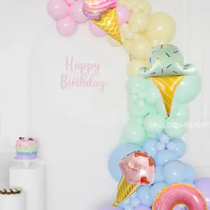 Ice Cream Balloons And Donuts ,4 Ice Cream And 1 Donuts ,6 Balloons For Party Birthday