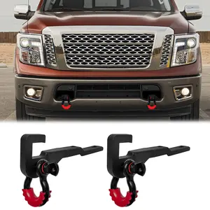 TIOYAR Front Tow Hook Mount for 2017-2021 Nissan Titan with D-Ring Shackle Bracket & D-Ring for Easy Installation and Secure Towing