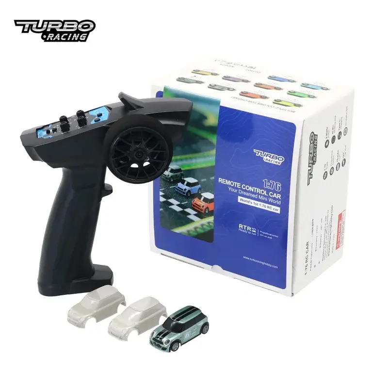 Turbo Racing 1:76 RC Car Mini Full Proportional Electric Race RTR Car Kit 2.4GHZ Racing Experience Car Kids Toys