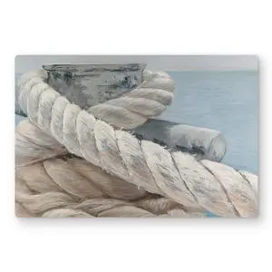Begin Home Decor C1MP2436KN4GHV 24 x 36 in. Tie-Down Ropes Closeup Wall Art - Marine Livingroom Metal Print Decor