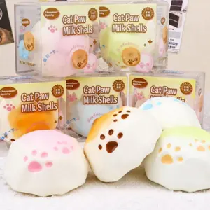 Cute Slow Bounce Cat Claw Milk Shell Toy, Soft Squeeze Toy for Kids & Adults, Stress Relief Sensory Game, Perfect for Relaxing Play, Kawaii Squishies