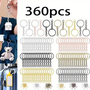 360 piece handicraft keychain making kit, 25mm, mixed color, DIY keychain supplies, suitable for handmade and DIY production