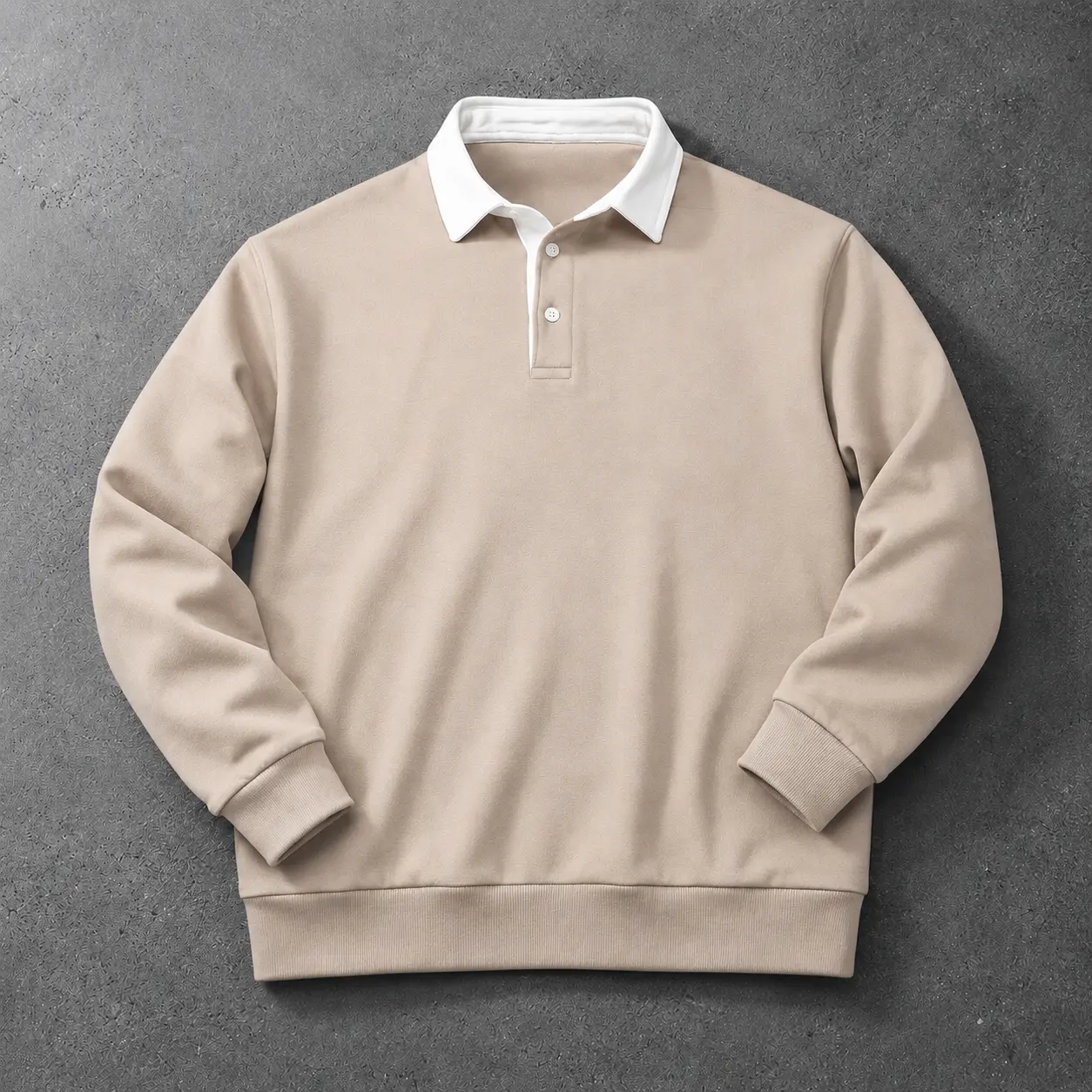 Men's Longsleeves Polo Sweatshirt, Casual Solid Color Lightweight Top for Work & Daily Wear, Menswear