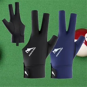 2pcs Billiard Gloves - Breathable, Anti-Slip Three-Finger Design for Left or Right Hand - Perfect for Snooker & Pool Sports, Available in Gray/Blue/Black