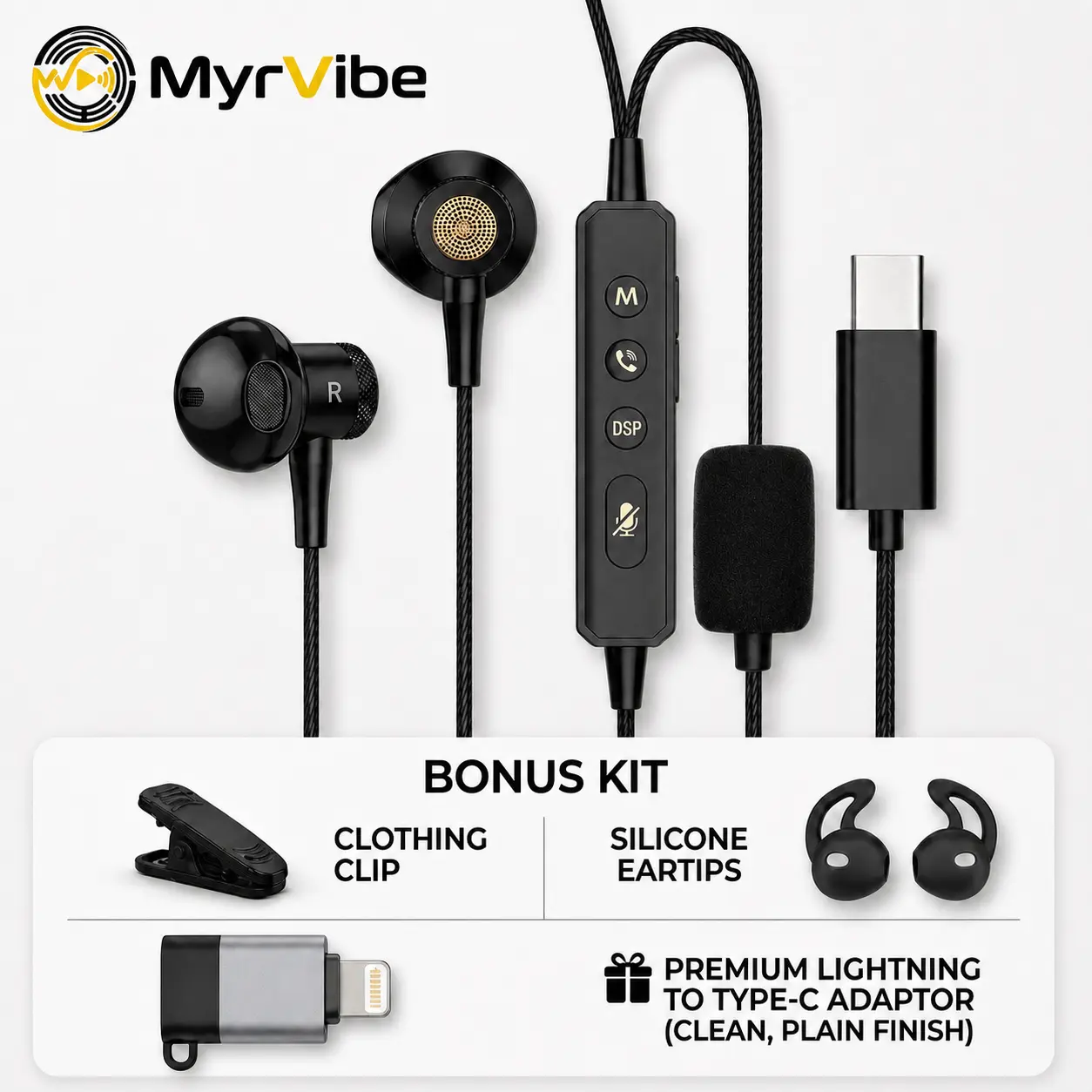 MYRVIBE Karaoke Sound Card Wired Headphones Built in In-Ear Monitoring | Voice Changer | Reverberation | Sound Card Top-notch Microphone ll Free Gift iOS Lightning Adapter,back to school,back to school haul