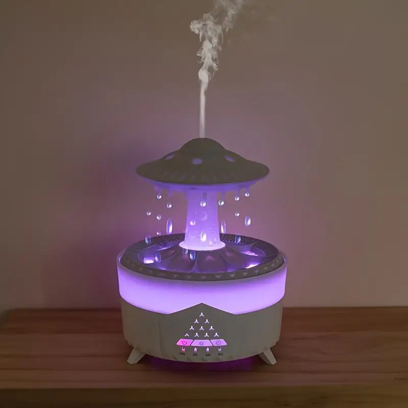 Raindrop Design Aroma Diffuser Humidifier, 1 Count Ultrasonic Air Humidifier with Night Light, Essential Oil Diffuser Humidifiers for Home, Bedroom, L