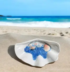 Seashell Candle: Beach Wedding Favor, Nautical Home Decor
