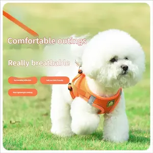 New Pet Chest Harness Vest Style Dog Leash Reflective Breathable Dog Rope, Comfortable and Durable Pet Walking Accessory, Reflective Strip Harness
