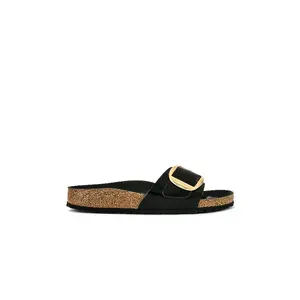 BIRKENSTOCK Madrid High Shine Big Buckle Sandal in High Shine Black