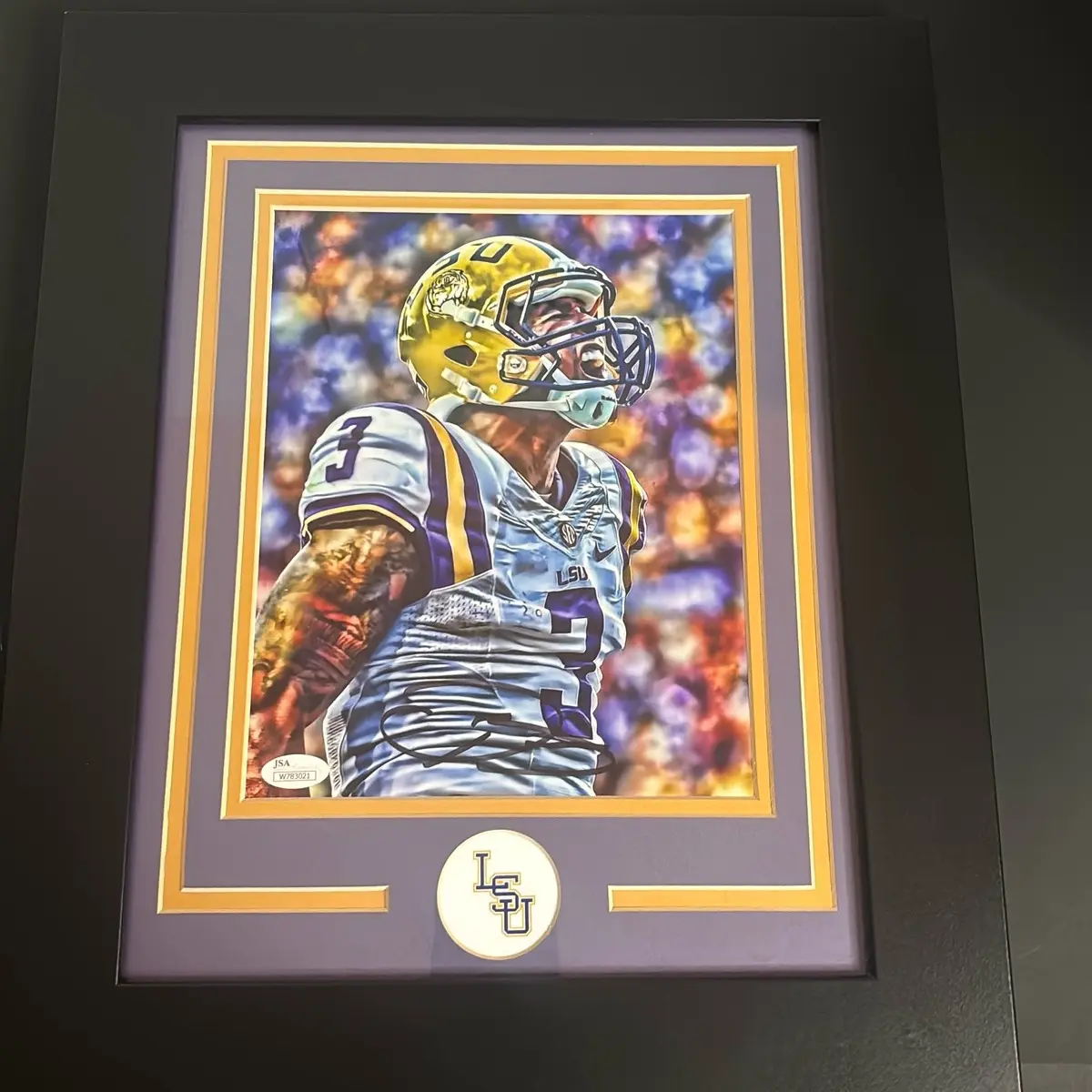 Odell Beckham Jr. signed LSU display