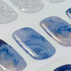 Semi Cured Gel Nail Strips Kit 2+1 Bundle – UV Gel Nail Stickers, No Lifting Long Lasting Press On Nails, 30 Second Easy Application, Pick 2 Design Get 1 Free Random Gift