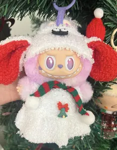 #62 (DOLL NOT INCLUDED)Popmart Labubu Christmas Theme Doll Clothes Gift  Fit for Exciting Macaron Big Into Energy Have a Seat Festive Touch for Doll Enthusiasts