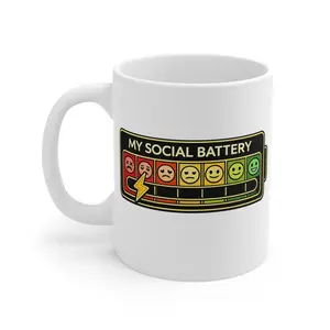 My Social Battery Meter Mug Introvert Energy Level Coffee Cup