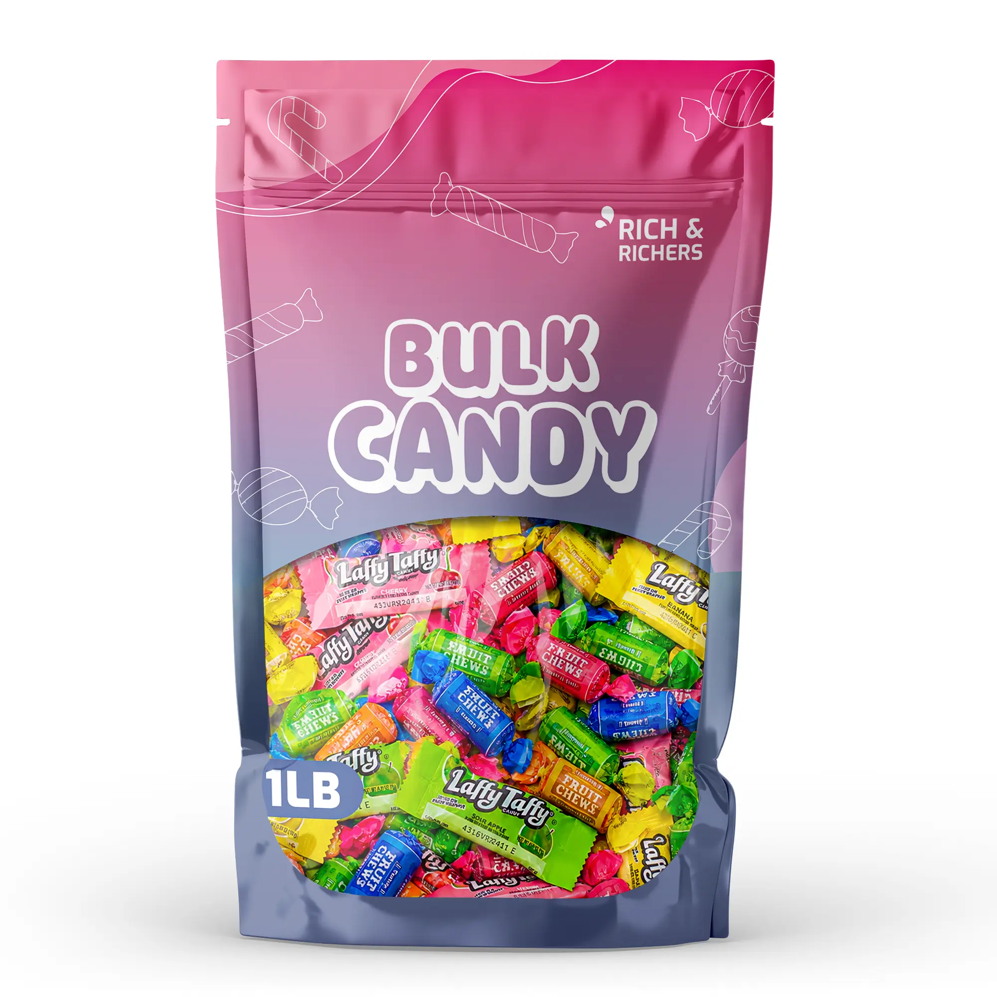 Laffy Taffy & Tootsie Fruit Chews Candy Snack Mix, Individually Wrapped Chewy Variety Pack, Bulk 1 LB Bag for Party Candy Buffet, Birthday Piñata Goodie Bags