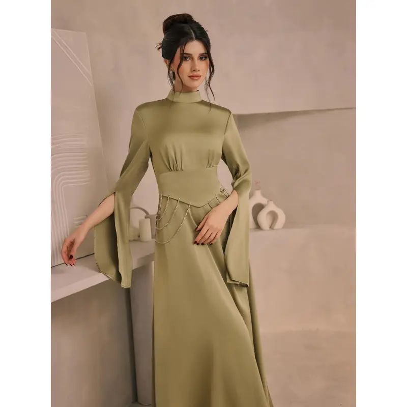 green emerald velvet dress Amazon.com: CIDER Satin Knotted Puff Sleeve Split Midi Dress: Green, S :  Clothing, Shoes & Jewelry