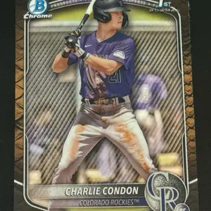 BASEBALL- 2025 Bowman - Charlie Condon Chrome Reptilian Refractor 1st #BCP-75 Colorado Rockies