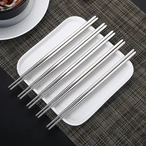 10 Pairs Korean Style Stainless Steel Chopsticks Set, Durable Non-Slip Design, Reusable Kitchen Utensils for Daily Use Dinnerware