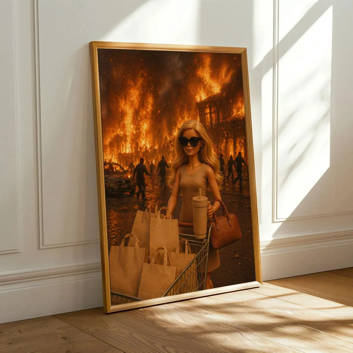 [25% OFF] [UNFRAMED] Funny Barbie Shopping Apocalypse Poster, Blon