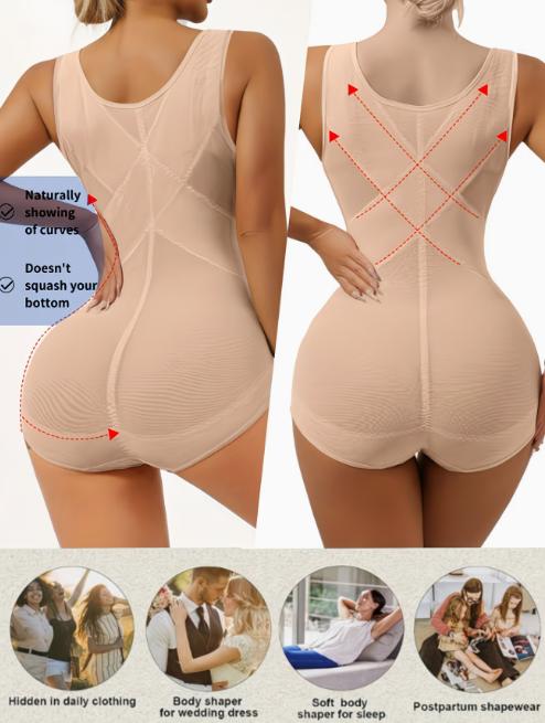 Women's Mesh Breathable Shapewear Bodysuit, Tummy Control & Bust Support Full Body Shaper