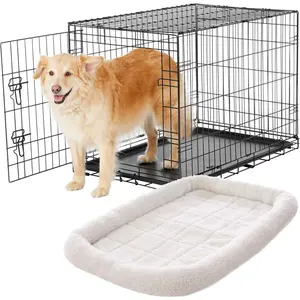 Single Door Collapsible Wire Dog Crate 36 inch Quilted Dog Crate 36 x 23 x 25 inches Durable affordable dog kennels foldable dog  crate