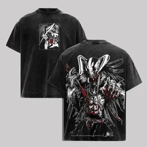 Bleach Ichigo Hollow Form Hoodie in Vintage Washed Heavy Cotton - Oversized Unisex Anime Manga Pullover with Vasto Lorde Mask Graphic, Kurosaki Ichigo Transformation Edition, Retro Streetwear Vibe and Graphic Tee Washed Option
