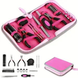 23 Piece Ladies Tool Set, Home Repair Tools Kit, Multi-Functional Manual Tools with Storage Bag, Portable Women's Maintenance Tool Combo, Multifunctional Tool Kit