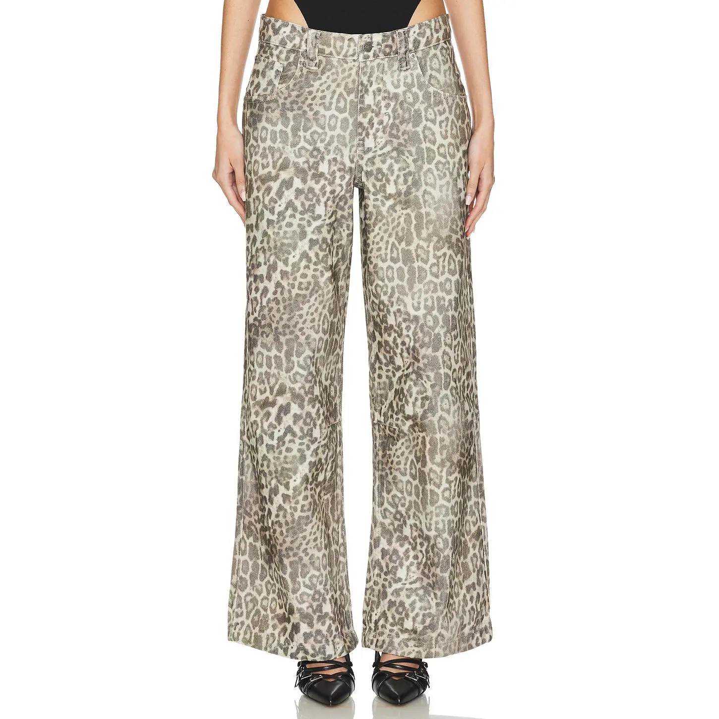 Jaded London Colossus Jeans in Faded Leopard Print