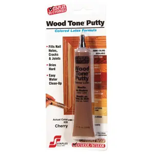 212 MAIN HF Staples 835 Latex Putty Wood Filler, 1.5 oz Cherry Tone, Automotive Car Paint Care Gap-Filling Solution, Fills Gaps