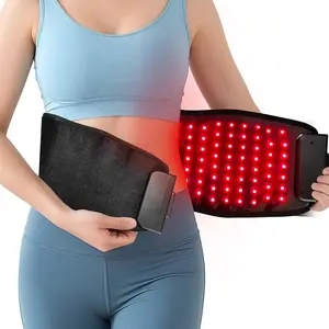 GlowTech Wearable Red Light Therapy Belt - 360 LED Lights, Cordless Cotton Heating Pad for Adults, Back Pain Relief, Waist & Abdominal Muscle Repair, Home Use, Black, Ideal Gift Choice