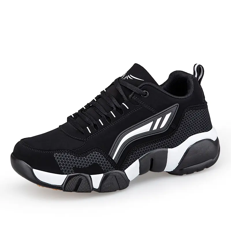 Men's Athletic Running Trainers, Stylish Color Block PU Leather Sneakers - Lightweight, Breathable, Non-Slip for Gym & Walking