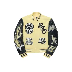 Jermika Black/Yellow Oversized Varsity Jacket