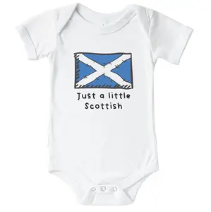 Just A Little Scottish Funny Cute Scotland Flag One Piece Baby Bodysuit