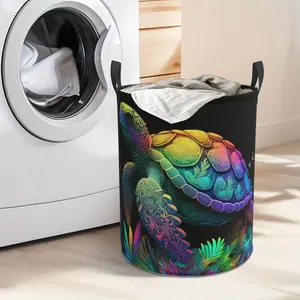 Colorful Sea Turtle Foldable Laundry Basket, Laundry Basket, Dirty Clothes Basket, Foldable Oxford Cloth Storage Basket, Suitable for Bedrooms, Bathrooms, Clothes, Large Storage Baskets for Home Use (turtle), Laundry Basket
