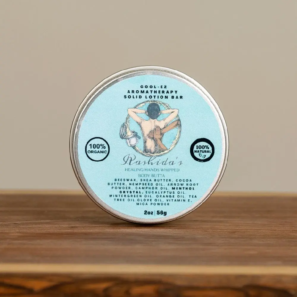 Cool Ez Aromatherapy Lotion Bar is a three in one product. It provides a cooling sensation when applied this bar,helps with congestion,  you can rub the lotion bar on your chest to relieve congestion and sinus, decrease mood, rejuvenating and refreshed.
