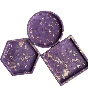 Blended Resin Creations Custom Handmade Resin Coasters in Circle Square & Hexagon Shapes with Glitter Finish Durable & Easy to Clean Tableware - Stylish