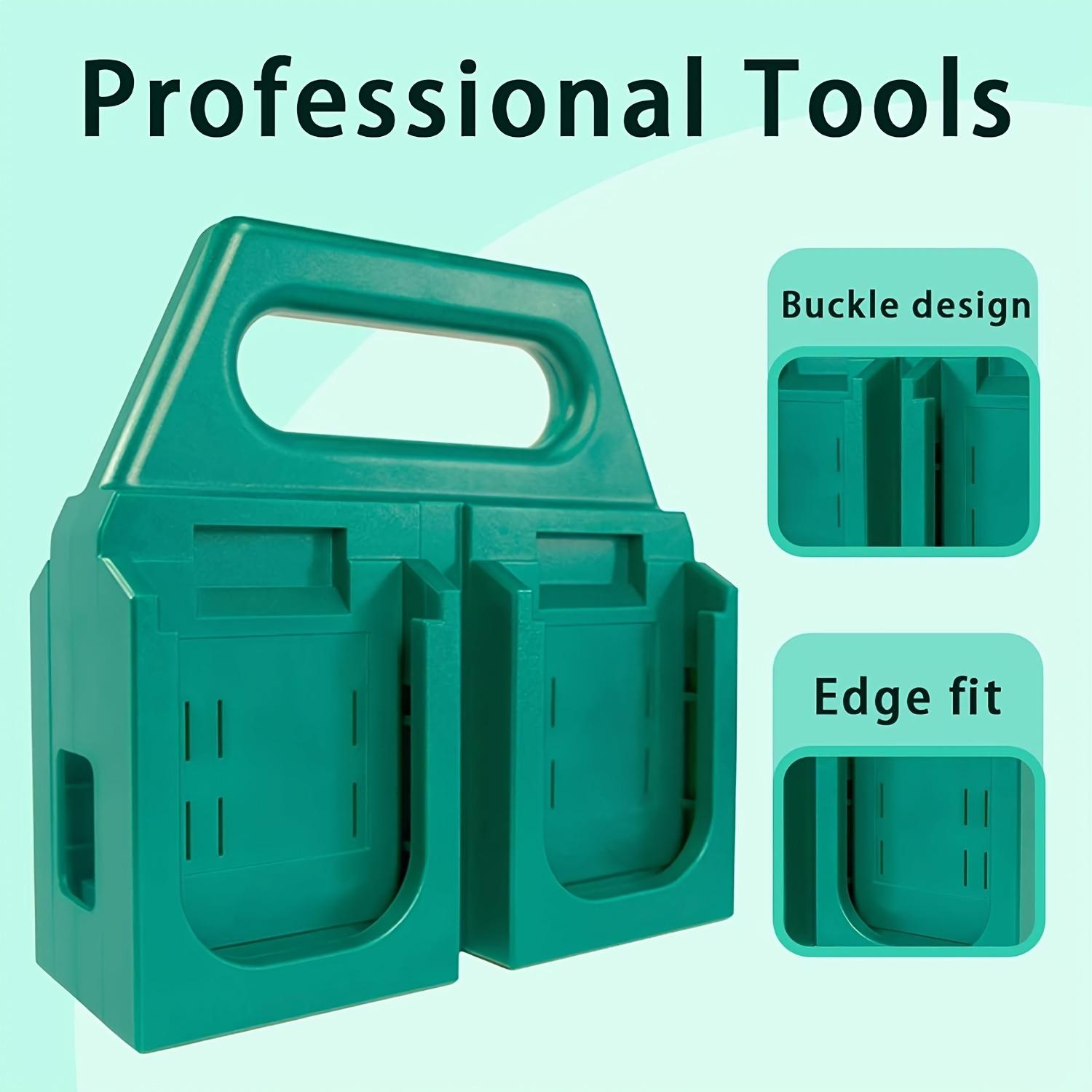 4-Slot Portable Battery Holder Compatible with Makita 18V, Compact Tool Organizer for Jobsite, Garage & Tool Bag Storage