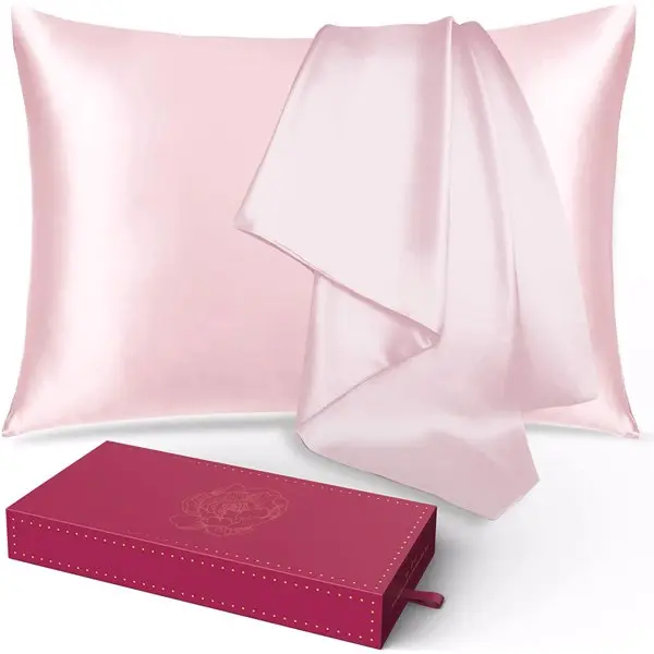 Silk Pillowcase for Hair and Skin 1 Pack, 100% Mulberry Silk & Natural Wood Pulp Fiber Double-Sided Design, Silk Pillow Covers with Hidden Zipper