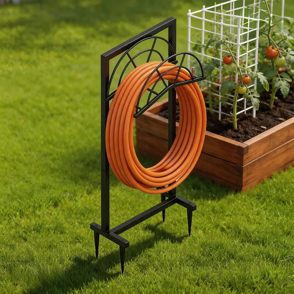 Heavy Duty Metal Garden Water Pipe Bracket - Detachable Design for Easy Outdoor Storage, Portable RV Hook, Home Organizer Storage Rack for Courtyards, Garden Supplies