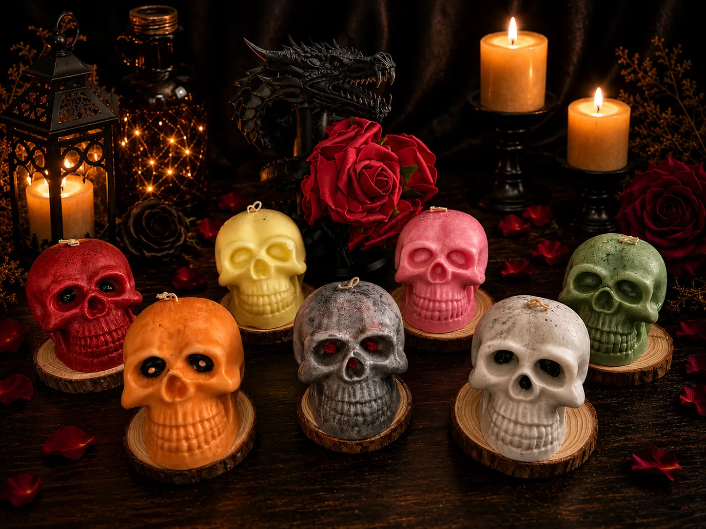 Handmade Soy Skull Candle Decor Decorative