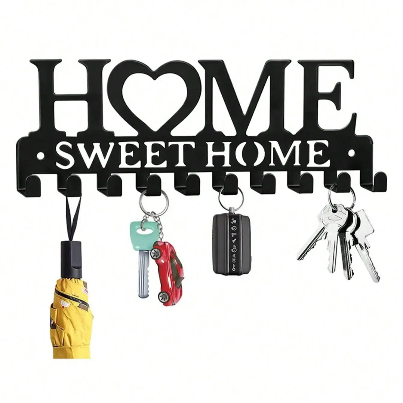 1pc Family Storage Key Hook Organizer Wall Mounted, Metal Decor for Hallway Kitchen Garage Hooks, Sweet Home Entryway Solution, Wall Mount Design, Key Holder, Decorative Key Hook, Key Hanger Wall Mount