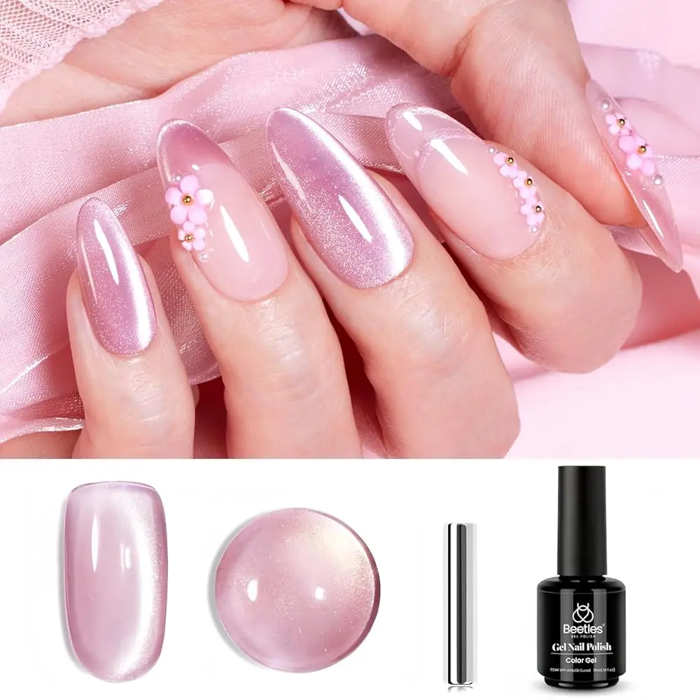 Pink Cat Eye Gel Nail Polish
