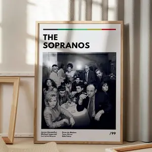 [UNFRAMED POSTER] The Sopranos Poster Vintage TV Show Wall Art Mafia Series Print Minimalist Home Decor Gift for Movie & Series Lovers
