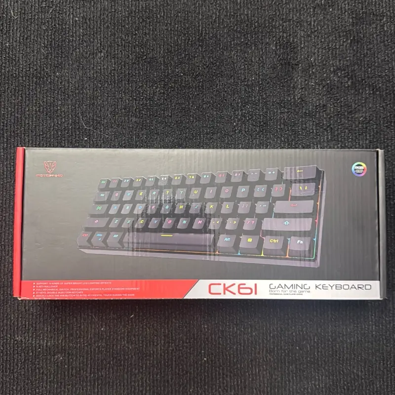 MOTOSPEED CK61 RGB Mechanical Gaming Keyboard Switches Keyboard 61 Keys Anti-ghosting with Backlight for Gaming Black