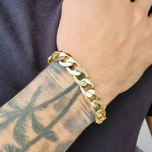 ViOrO 14K Gold Plated Bracelet 10mm- Stylish and Extra Durable Accessory - Perfect for Everyday Wear