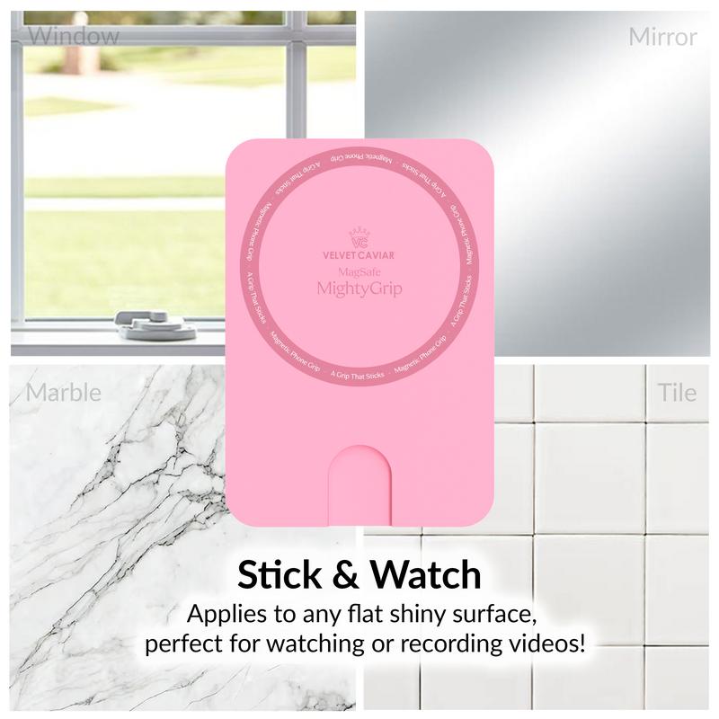 Velvet Caviar Pink MightyGrip MagSafe Mount - Suction Cup Phone Case Mount Compatible with MagSafe Devices Only - Magnetic Silicone Sticky Phone Grip